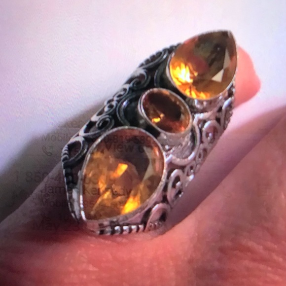 Citrine 925 Sterling Silver Ring - Picture 3 of 5
